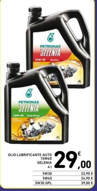 Conad OLIO LUBRIFICANTE AUTO 10W40 SELENI 4 L offerta