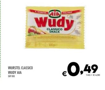 Il Centesimo WURSTEL CLASSICO WUDY AIA GR 100 offerta