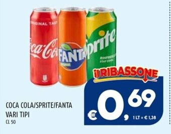 Il Centesimo COCA COLA/SPRITE/FANTA VARI TIPI CL 50 offerta