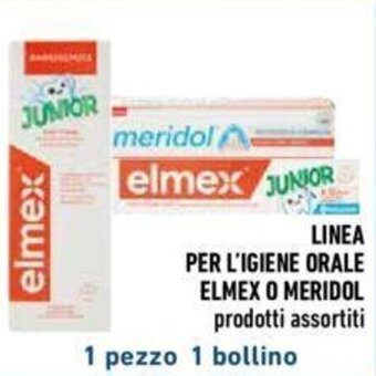 Conad LINEA PER L'IGIENE ORALE ELMEX O MERIDOL prodotti assortiti offerta