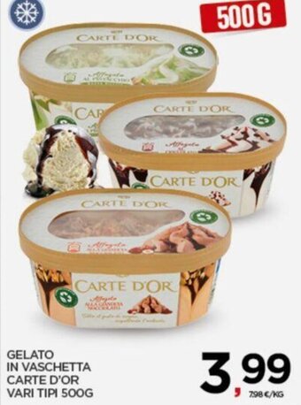 Interspar GELATO IN VASCHETTA CARTE D'OR VARI TIPI 500G offerta
