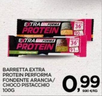Interspar BARRETTA EXTRA PROTEIN PERFORMA FONDENTE ARANCIA/ CHOCO PISTACCHIO 100G offerta