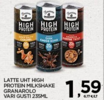Interspar LATTE UHT HIGH PROTEIN MILKSHAKE GRANAROLO VARI GUSTI 235ML offerta