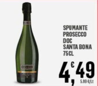 Interspar SPUMANTE PROSECCO DOC SANTA BONA 75CL offerta