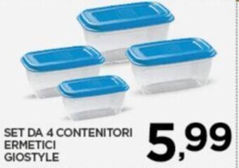 SET DA 4 CONTENITORI ERMETICI GIOSTYLE