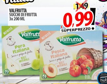 Il Genio Supermercato VALFRUTTA SUCCHI DI FRUTTA 3x 200 ML offerta