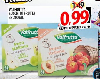 VALFRUTTA SUCCHI DI FRUTTA 3x 200 ML