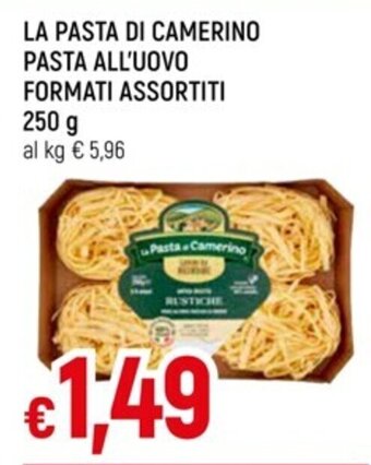 IperFamila LA PASTA DI CAMERINO PASTA ALL'UOVO FORMATI ASSORTITI 250 g offerta