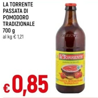 IperFamila LA TORRENTE PASSATA DI POMODORO TRADIZIONALE 700 g offerta