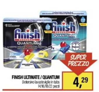 Caddy's FINISH ULTIMATE/QUANTUM Detersivo lavastoviglie in tabs 1/6/18/22 pezzi offerta