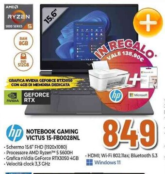 Expert hp NOTEBOOK GAMING VICTUS 15-FB0028NL offerta