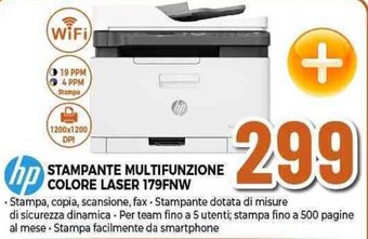 Expert hp STAMPANTE MULTIFUNZIONE COLORE LASER 179FNW offerta