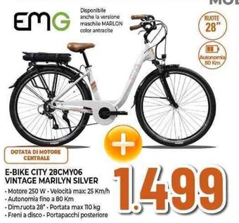 Expert EMG E-BIKE CITY 28CMY06 VINTAGE MARILYN SILVER offerta