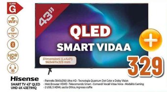 Expert Hisense SMART TV 43" QLED UHD 4K 43E79HQ offerta
