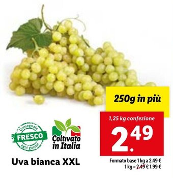 Lidl Uva bianca XXL 250g in più offerta