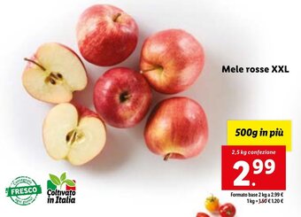 Lidl Mele rosse XXL 2,5 kg confezione offerta