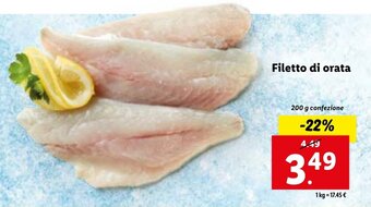 Lidl Filetto di orata 200 g confezione offerta