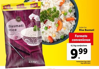 Lidl Golden Sun Riso Basmati 4,5 kg confezione offerta