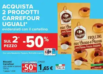 Carrefour Carrefour Biscotti Con Cacao E Panna offerta
