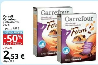 Carrefour Carrefour - Cereali Al Cioccolato Fondente 300 G(ml) offerta