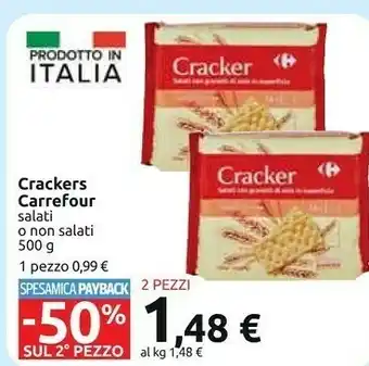 Carrefour Carrefour Crackers Salati O Non Salati offerta