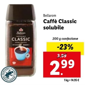 Lidl Bellarom Caffè Classic solubile 200 g confezione offerta
