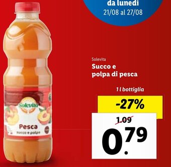 Lidl Solevita Succo e polpa di pesca 1 l bottiglia offerta