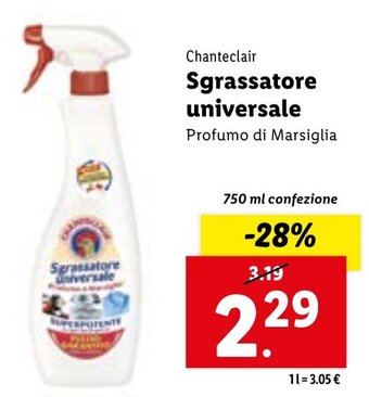 Lidl Chanteclair Sgrassatore universale Profumo di Marsiglia 750 ml confezione offerta