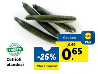 Lidl Cetrioli olandesi offerta