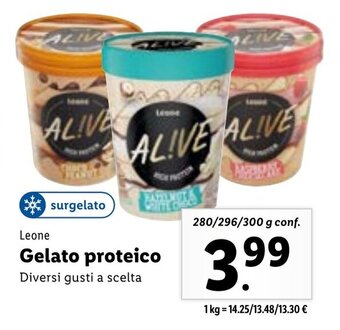 Lidl Leone Gelato proteico Diversi gusti a scelta 280/296/300 g conf. offerta