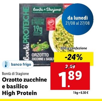 Bontà di Stagione Orzotto zucchine e basilico High Protein 300 g confezione