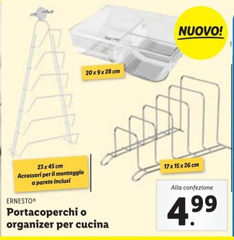 Lidl ERNESTOⓇ Portacoperchi o organizer per cucina offerta