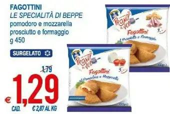 MD Discount Le Specialità di Beppe Fagottini Al Pomodoro E Mozzarella Pronti Al Volo Secondi Piatti offerta