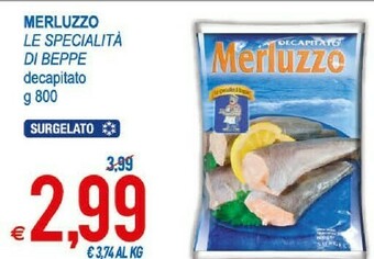 MD Discount Le Specialità di Beppe Merluzzo Atlantico Surgelato offerta