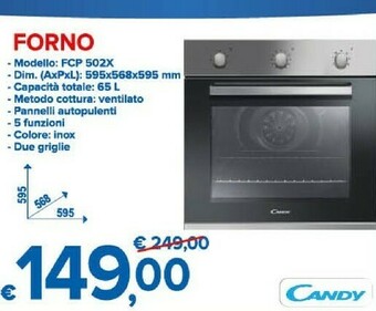 MD Discount Candy Forno FCP 502X offerta