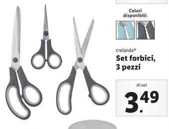 Lidl crelando® Set forbici, 3 pezzi offerta