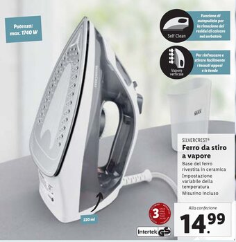 Lidl SILVERCRESTⓇ Ferro da stiro a vapore offerta