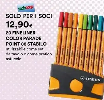 Coop Stabilo 20 Fineliner Color Parade Point 88 offerta