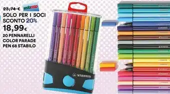 Coop Stabilo 20 Pennarelli Color Parade Pen 68 offerta