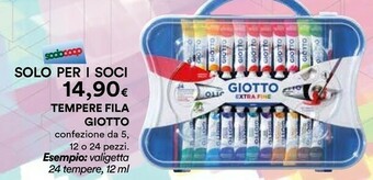 Giotto Set 24 Tubetti Tempere E 2 Pennelli
