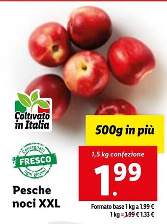 Lidl Pesche noci XXL 1,5 kg confezione offerta