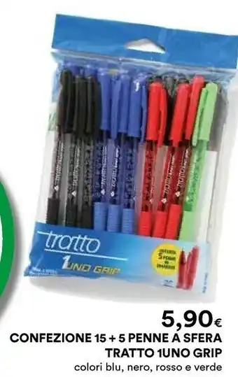 Coop Tratto 1 Confezione 15+5 Penne A Sfera offerta