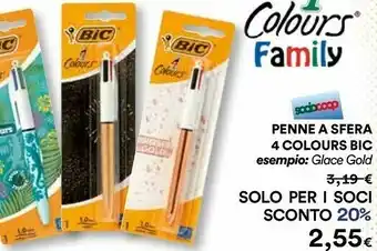 Coop Bic Penne A Sfera 4 Colours Gloce Gold offerta