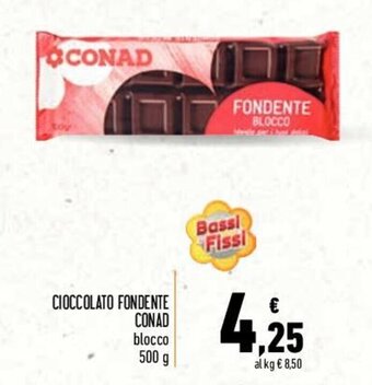 Conad CIOCCOLATO FONDENTE CONAD blocco 500g offerta