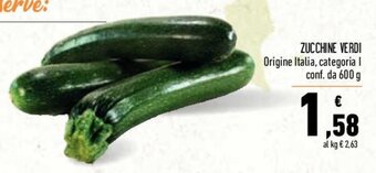 Conad ZUCCHINE VERDI Origine Italia, categoria I conf. da 600 g offerta
