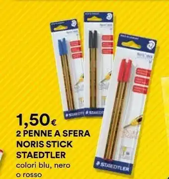 Coop Staedtler Blister Con 2 Penne A Sfera Noris Rosso offerta