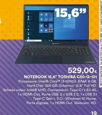 Coop Toshiba Notebook 15.6'' C50-G-101 offerta