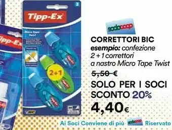 Coop Bic Tipp-ex Corretori 2+1 offerta