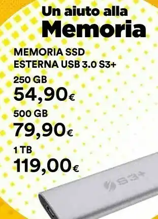 Coop S3+ Memoria Ssd Esterna Usb 3.0 offerta