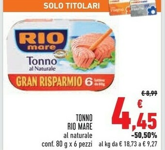 Conad Superstore Rio Mare Tonno Al Naturale offerta